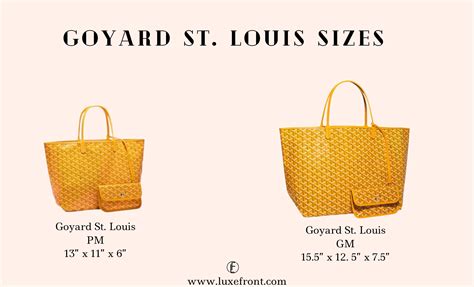 goyard louis tote size|goyard st louis size comparison.